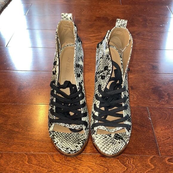 A7EIJĒ New York Lace-up, Peep Toe Bootie - Picture 4 of 6